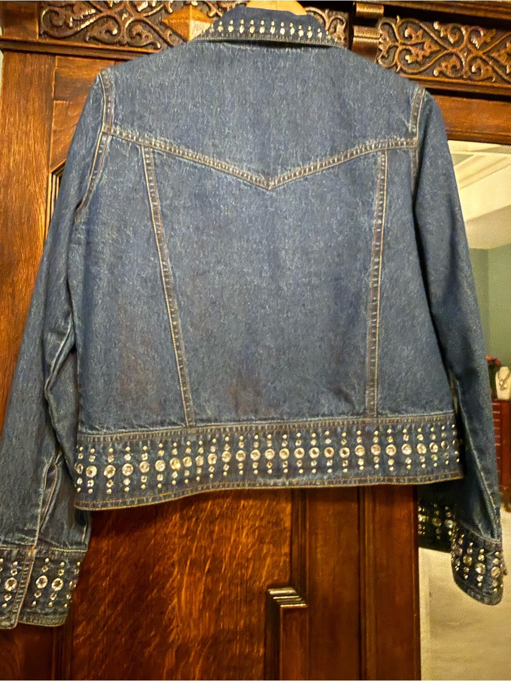 Medium Studded Dark Blue Denim Jacket by Gordon & James - Picture 3 of 5